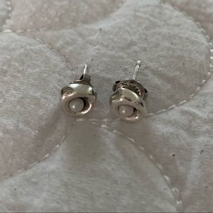 Uno de 50 sterling silver with pear earrings